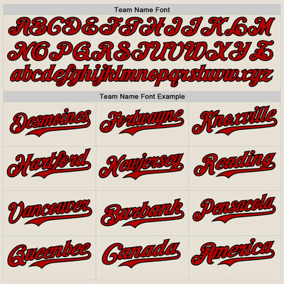 Custom Cream Red-Black 3D Cuba Santiago Cuban Flag Authentic Baseball Jersey