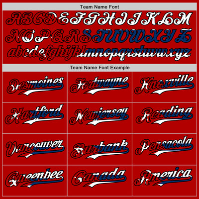 Custom Red US Navy Blue White Cuban Flag-Black 3D Cuba Authentic Baseball Jersey