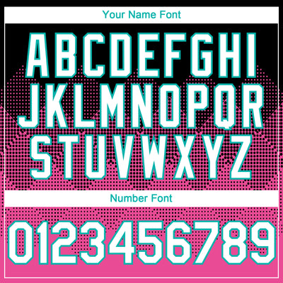 Custom Black White Pink-Aqua 3D Gradient Square Shape Authentic Baseball Jersey