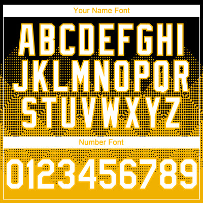 Custom Black White-Gold 3D Gradient Square Shape Authentic Baseball Jersey