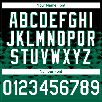 Custom Black White-Kelly Green 3D Gradient Square Shape Authentic Baseball Jersey