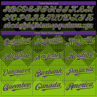 Custom Black Purple-Neon Green 3D Gradient Square Shape Authentic Baseball Jersey