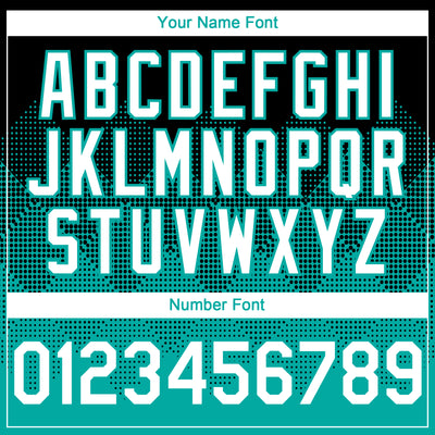 Custom Black White-Aqua 3D Gradient Square Shape Authentic Baseball Jersey