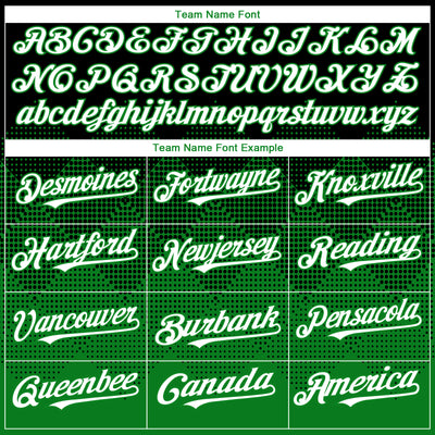 Custom Black White-Grass Green 3D Gradient Square Shape Authentic Baseball Jersey