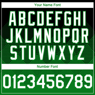 Custom Black White-Grass Green 3D Gradient Square Shape Authentic Baseball Jersey