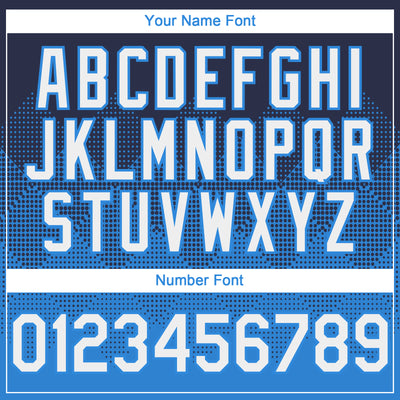 Custom Navy White-Electric Blue 3D Gradient Square Shape Authentic Baseball Jersey