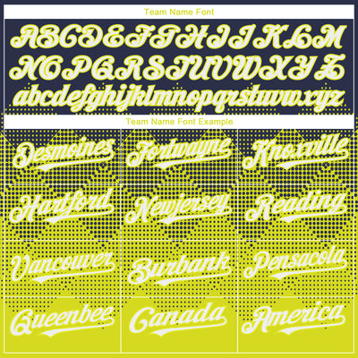 Custom Navy Neon Yellow 3D Gradient Square Shape Authentic Baseball Jersey