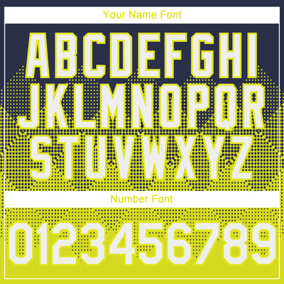 Custom Navy Neon Yellow 3D Gradient Square Shape Authentic Baseball Jersey