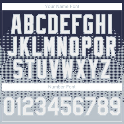 Custom Navy White-Silver 3D Gradient Square Shape Authentic Baseball Jersey