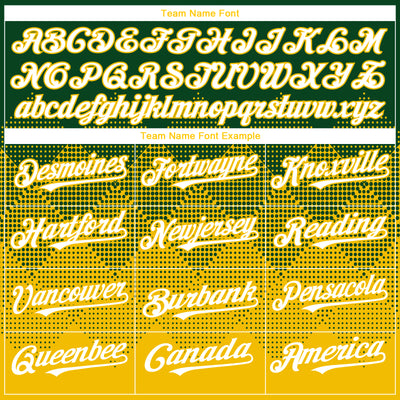 Custom Green White-Yellow 3D Gradient Square Shape Authentic Baseball Jersey
