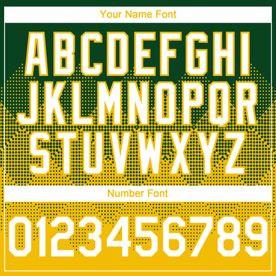 Custom Green White-Yellow 3D Gradient Square Shape Authentic Baseball Jersey