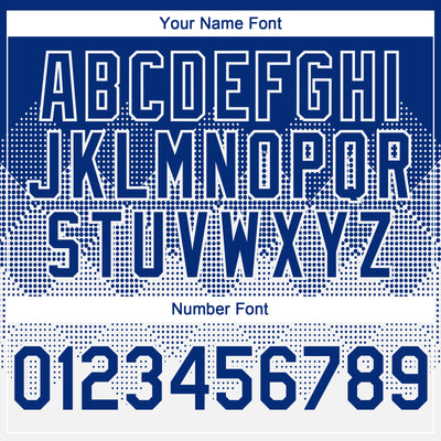 Custom Royal White 3D Gradient Square Shape Authentic Baseball Jersey