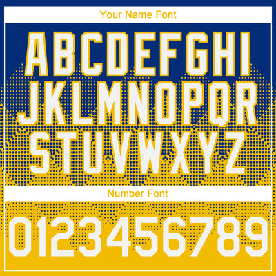 Custom Royal White-Yellow 3D Gradient Square Shape Authentic Baseball Jersey