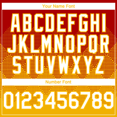 Custom Red White-Gold 3D Gradient Square Shape Authentic Baseball Jersey