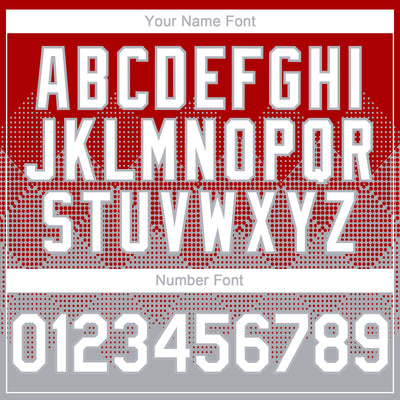 Custom Red White-Gray 3D Gradient Square Shape Authentic Baseball Jersey