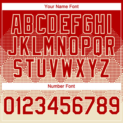 Custom Red Cream 3D Gradient Square Shape Authentic Baseball Jersey