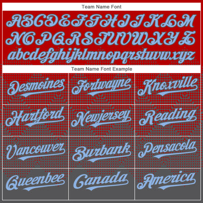 Custom Red Light Blue-Steel Gray 3D Gradient Square Shape Authentic Baseball Jersey