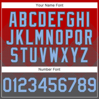 Custom Red Light Blue-Steel Gray 3D Gradient Square Shape Authentic Baseball Jersey