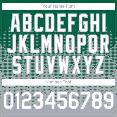 Custom Kelly Green White-Gray 3D Gradient Square Shape Authentic Baseball Jersey