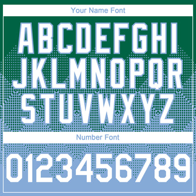 Custom Kelly Green White-Light Blue 3D Gradient Square Shape Authentic Baseball Jersey