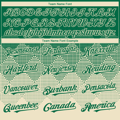 Custom Kelly Green Cream 3D Gradient Square Shape Authentic Baseball Jersey