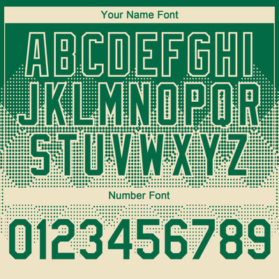 Custom Kelly Green Cream 3D Gradient Square Shape Authentic Baseball Jersey