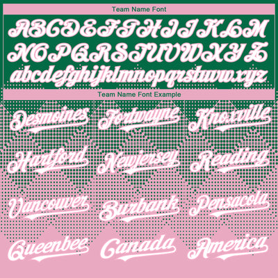 Custom Kelly Green White-Light Pink 3D Gradient Square Shape Authentic Baseball Jersey