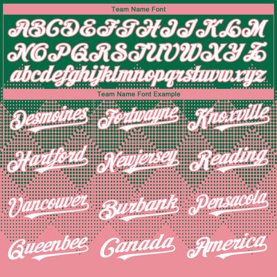 Custom Kelly Green White-Medium Pink 3D Gradient Square Shape Authentic Baseball Jersey