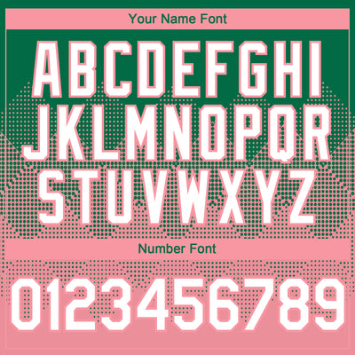 Custom Kelly Green White-Medium Pink 3D Gradient Square Shape Authentic Baseball Jersey