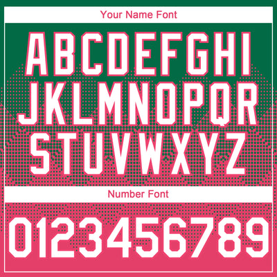 Custom Kelly Green White-Neon Pink 3D Gradient Square Shape Authentic Baseball Jersey