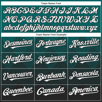 Custom Teal White-Black 3D Gradient Square Shape Authentic Baseball Jersey