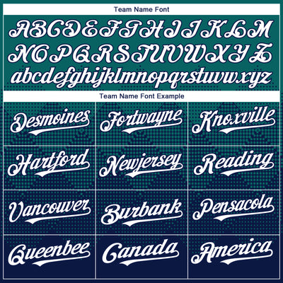 Custom Teal White-Navy 3D Gradient Square Shape Authentic Baseball Jersey
