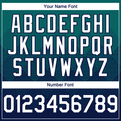 Custom Teal White-Navy 3D Gradient Square Shape Authentic Baseball Jersey