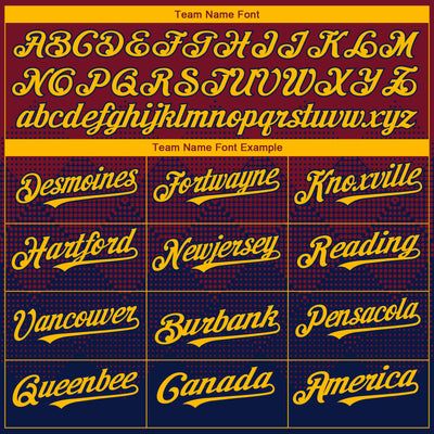 Custom Crimson Gold-Navy 3D Gradient Square Shape Authentic Baseball Jersey