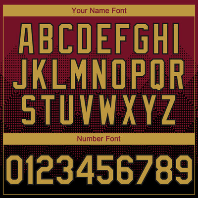 Custom Crimson Old Gold-Black 3D Gradient Square Shape Authentic Baseball Jersey