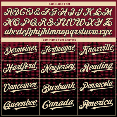 Custom Crimson Cream-Black 3D Gradient Square Shape Authentic Baseball Jersey