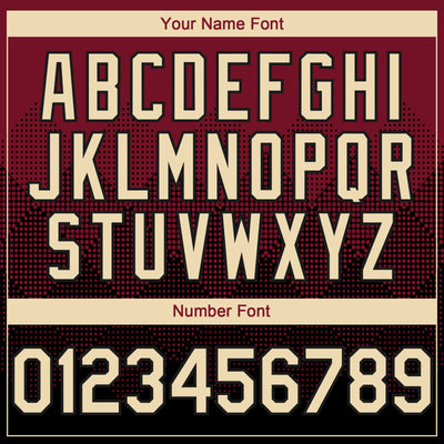 Custom Crimson Cream-Black 3D Gradient Square Shape Authentic Baseball Jersey