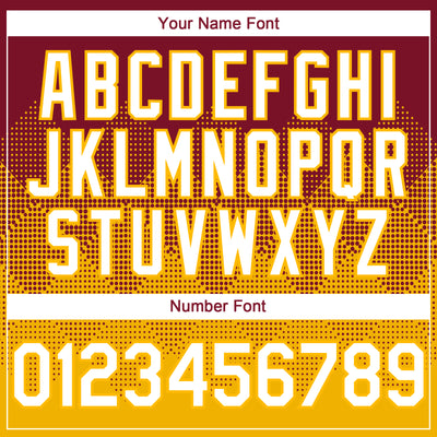 Custom Crimson White-Gold 3D Gradient Square Shape Authentic Baseball Jersey