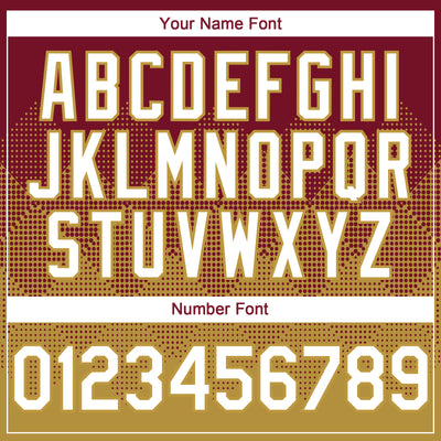 Custom Crimson White-Old Gold 3D Gradient Square Shape Authentic Baseball Jersey