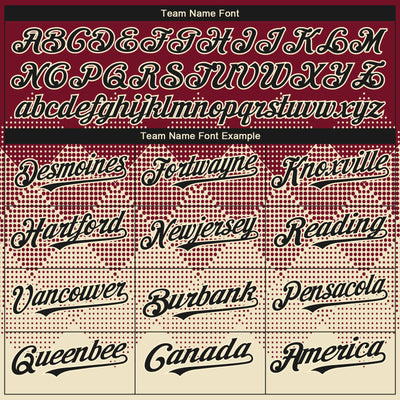 Custom Crimson Black-Cream 3D Gradient Square Shape Authentic Baseball Jersey