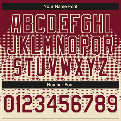 Custom Crimson Cream 3D Gradient Square Shape Authentic Baseball Jersey