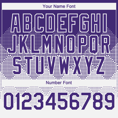 Custom Purple White 3D Gradient Square Shape Authentic Baseball Jersey