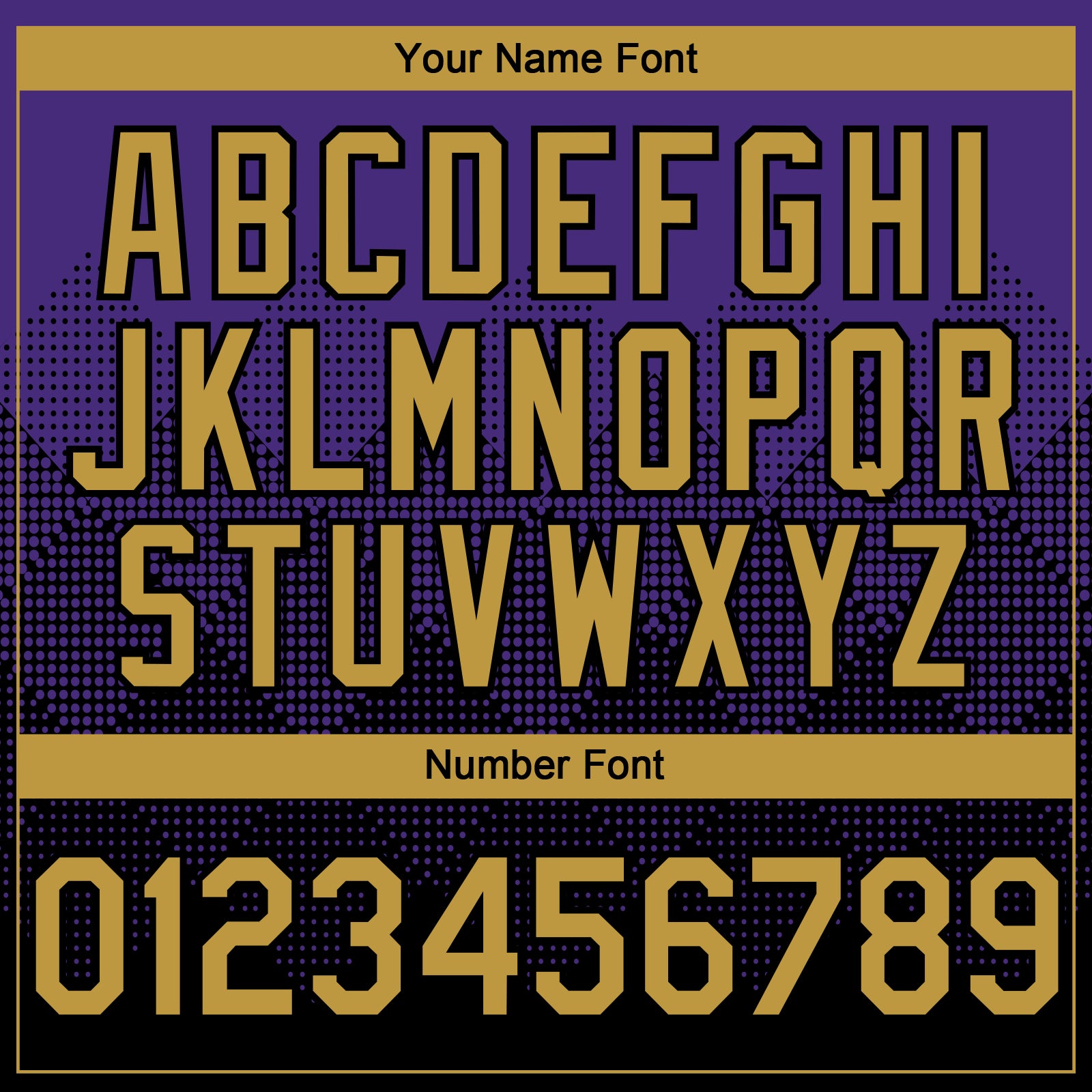 Custom Purple Old Gold-Black 3D Gradient Square Shape Authentic Baseball Jersey