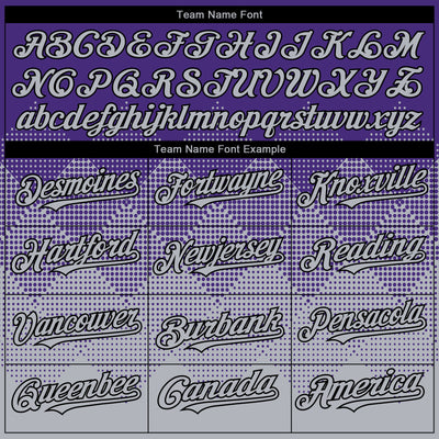 Custom Purple Gray-Black 3D Gradient Square Shape Authentic Baseball Jersey
