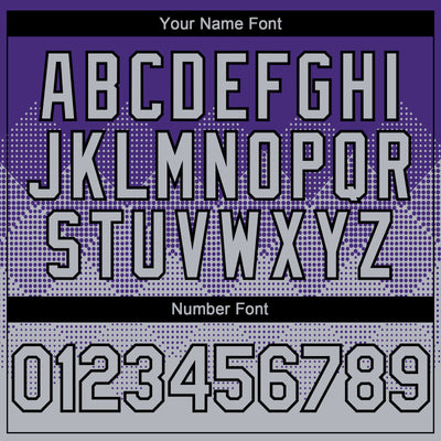 Custom Purple Gray-Black 3D Gradient Square Shape Authentic Baseball Jersey