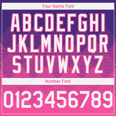 Custom Purple White-Pink 3D Gradient Square Shape Authentic Baseball Jersey