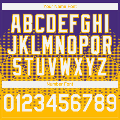 Custom Purple White-Gold 3D Gradient Square Shape Authentic Baseball Jersey