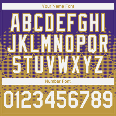 Custom Purple White-Old Gold 3D Gradient Square Shape Authentic Baseball Jersey