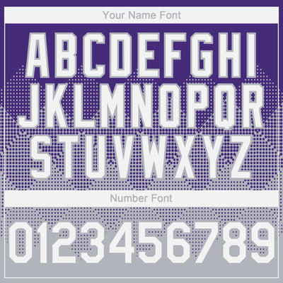 Custom Purple White-Gray 3D Gradient Square Shape Authentic Baseball Jersey