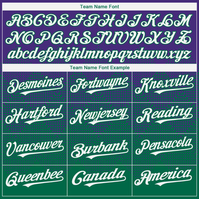 Custom Purple White-Kelly Green 3D Gradient Square Shape Authentic Baseball Jersey